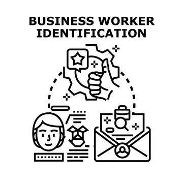 Business worker identification process concept creating opportunity Stock Illustration