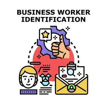 Business worker identification process concept creating opportunity Stock Illustration