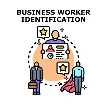 Business worker identification process concept illustration Stock Illustration