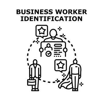 Business worker identification process concept illustration Stock Illustration