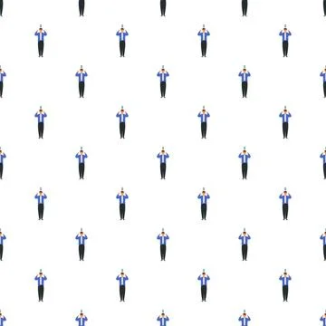 Business worker thinking with lightbulb ideas pattern Stock Illustration