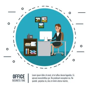 Business workers in office Illustrazione stock