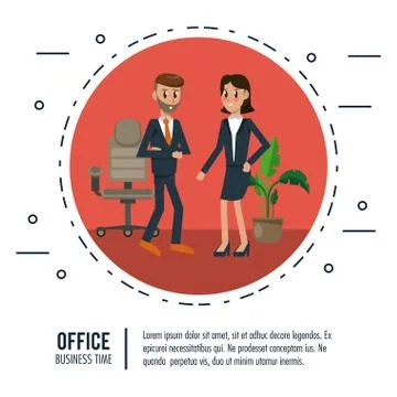Business workers in office Stock Illustration