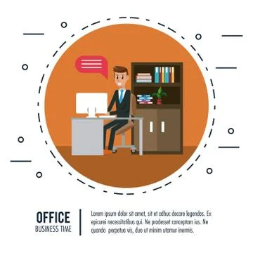 Business workers in office Illustrazione stock