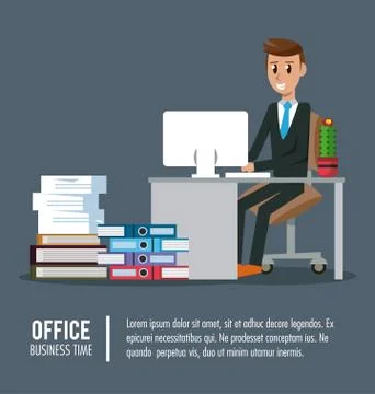 Business workers in office Illustrazione stock