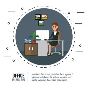 Business workers in office Stock Illustration