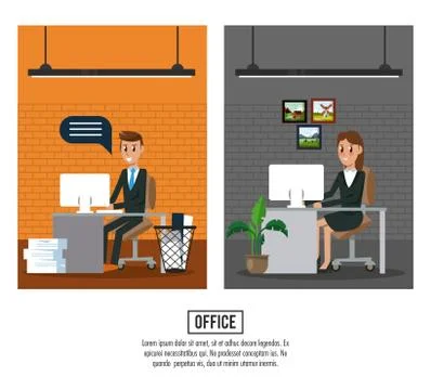 Business workers in office Illustrazione stock