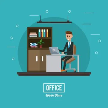 Business workers in office Illustrazione stock