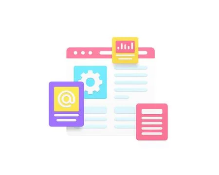 Business workflow analyzing statistic project research 3d icon realistic ve.. Stock Illustration