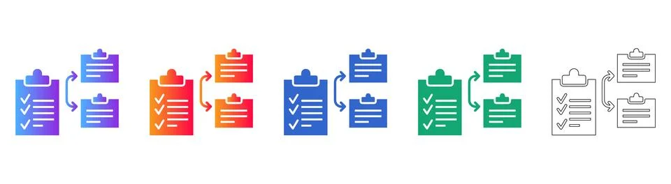 Business Workflow and Task Management Process Icons Stock Illustration