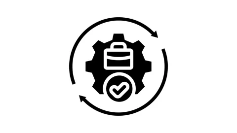 Business workflow automation glyph icon animation Stock Footage 326139863