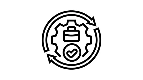 Business workflow automation line icon animation Stock Footage 326121535