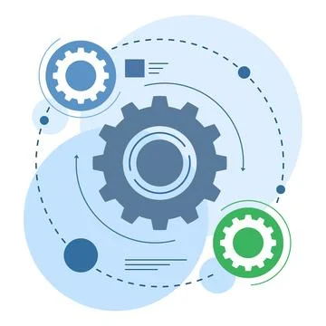 Business workflow concept, work process gears, Infographic elements, イラスト素材