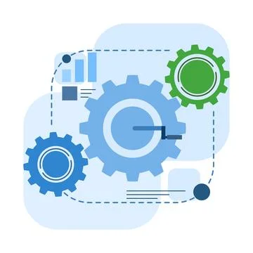 Business workflow concept, work process gears, Infographic elements. Illustrazione stock