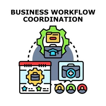 Business workflow coordination planning and team collaboration Stock-Illustration