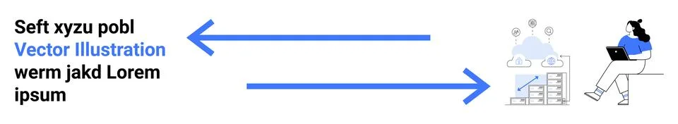 Business Workflow with Data Analytics and Remote Work Concept Stockillustratie