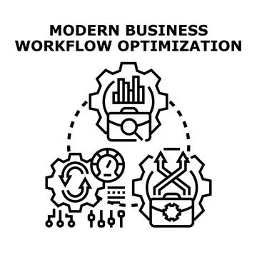 Business workflow optimization process improving company efficiency イラスト素材
