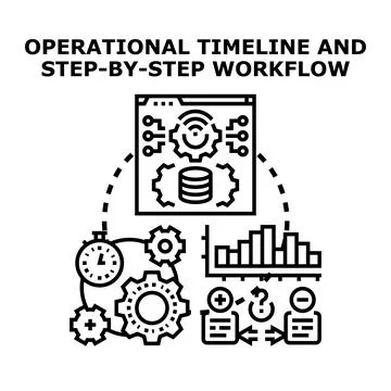 Business workflow optimization vector illustration depicting data management, 스톡 일러스트