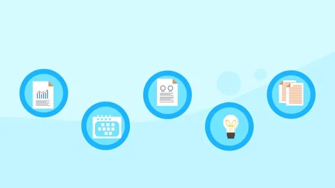 Business Workflow Process Animation with Document, Calendar, Analytics and I Vidéo 337259086