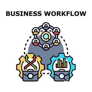 Business workflow process management and team collaboration Stockillustratie