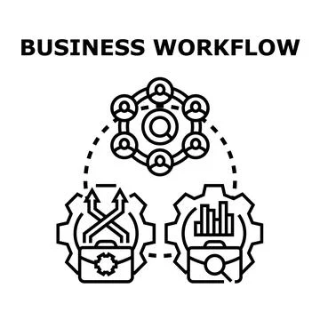 Business workflow process management and team collaboration Stockillustratie