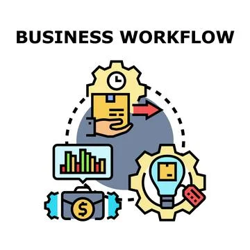 Business workflow process optimizing delivery and innovation イラスト素材