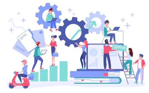 Business workflow, project management, teamwork Stock-Illustration