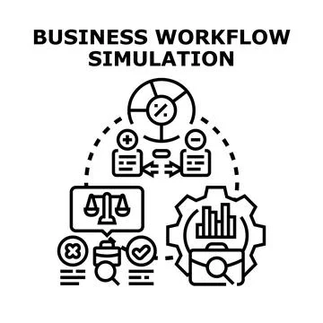 Business workflow simulation planning and management process イラスト素材