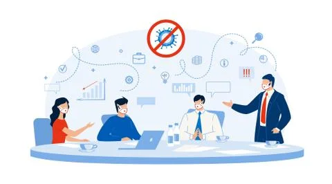 Business Workflow Strategy Planning after Covid19 Stock Illustration