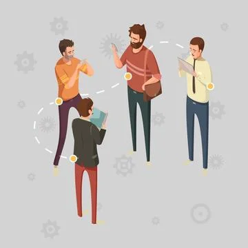 Business working with computer home office student Stock Illustration