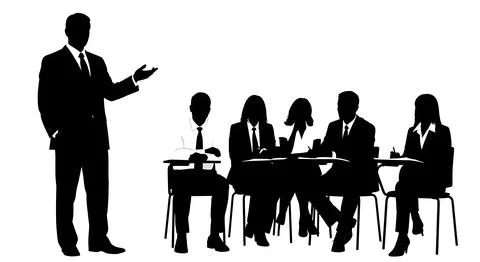 Business Workshop and Training Class Silhouettes Stock Illustration
