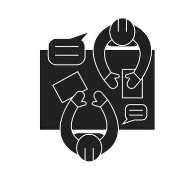 Business workshop black vector concept icon. Business workshop flat illustration Stock Illustration