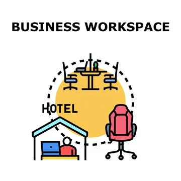 Business workspace concept for remote work and office Stock Illustration