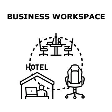 Business workspace concept for remote work and office Illustrazione stock