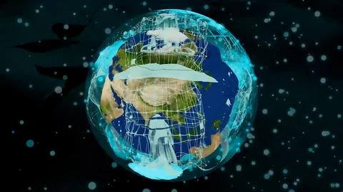 Business World Globe Background 3D Rendering Illustrazione stock