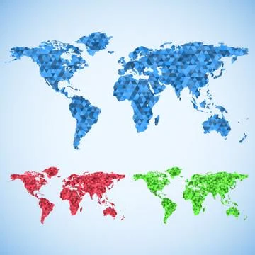 Business world map set. Stock Illustration