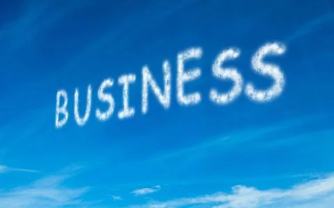Business written in white in sky Illustrazione stock