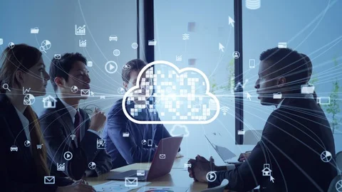 Business7Cloud computing concept. Software as a Service. SaaS. Stock Footage 128093668