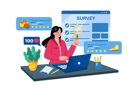 Businesses understand customer needs through surveys. Businesses understan... Stock Photos