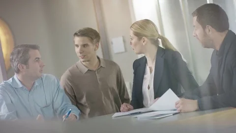Businessgroup makes a thumps up Stock Footage 72341272