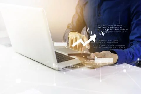 Businessman access document data and verify the accuracy of the data.,The c.. Stock Illustration