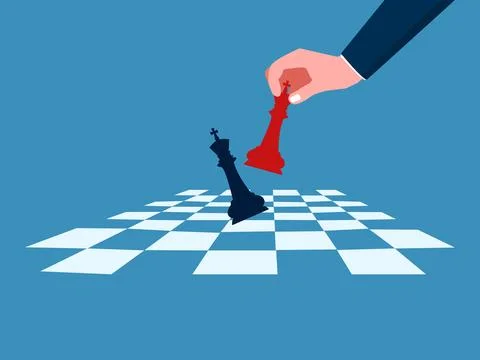 Businessman achieved a checkmate while playing chess Stockillustratie