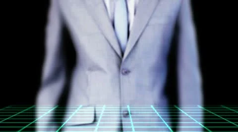 Businessman activating videos about green business Stock Footage