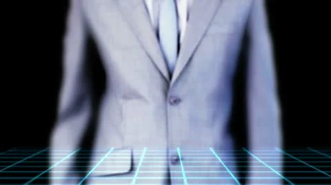 Businessman activating videos global business Stock Footage