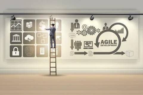 Businessman in agile software development concept 写真素材