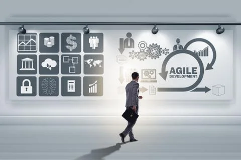 Businessman in agile software development concept 写真素材