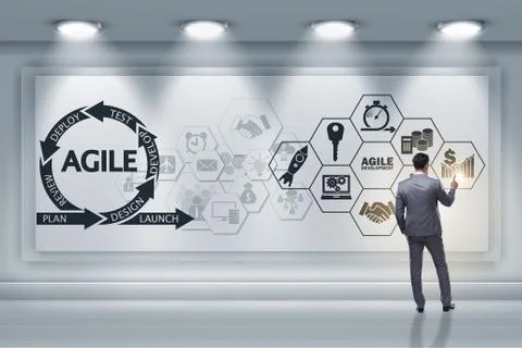 Businessman in agile software development concept 写真素材