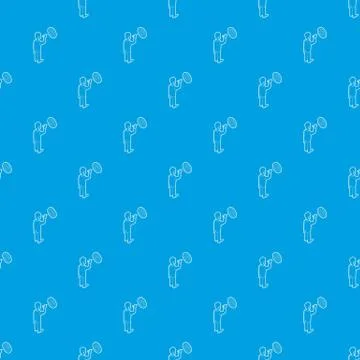 Businessman aiming at target pattern vector seamless blue Stockillustratie