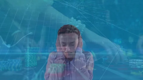 A businessman on an alpha channel processing data over people putting casino Stock Footage 329781897