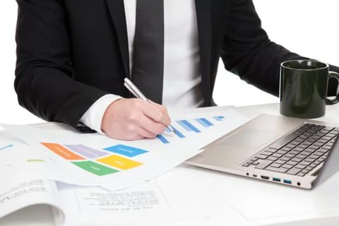 Businessman analysing data Foto stock